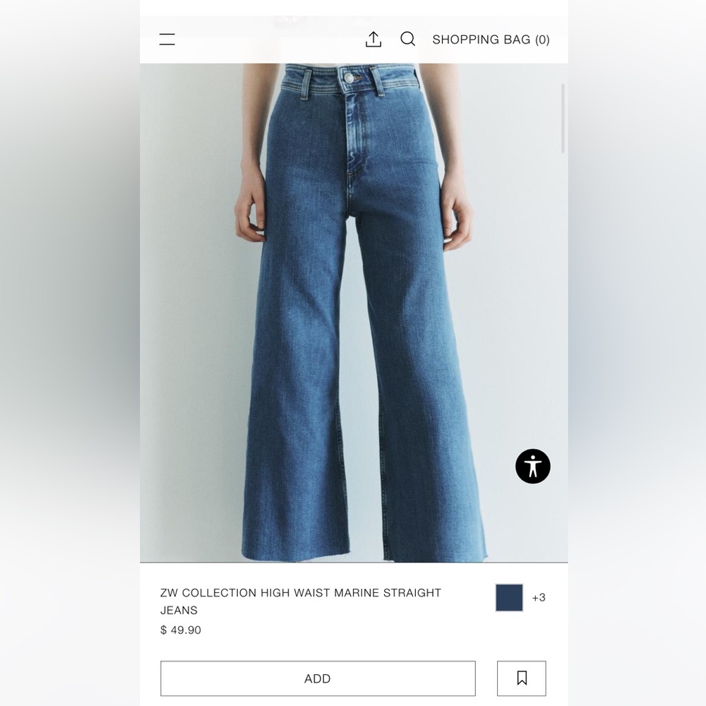 ZW collection high waist marine straight jeans